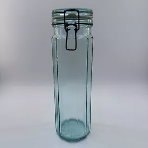 Italienisches 13"" Glas achteckiges Nudelglas mit Deckel, ""Made in Italy"" auf der Unterseite - Bild 1 von 8