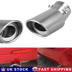 Chrome 2.5" Car Muffler Tip Exhaust Pipe Tail Throat Stainless Steel Replacement