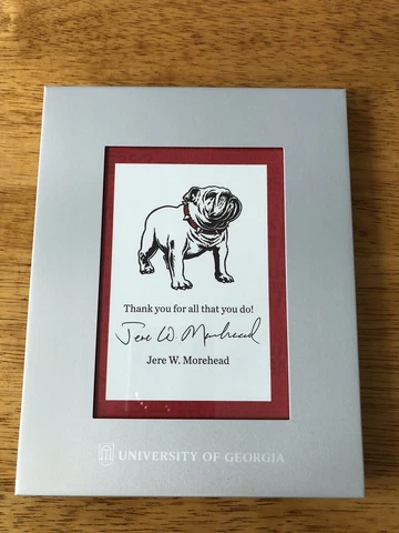 UGA University of Georgia Bulldogs Jere W. Morehead Framed Thank You Cover