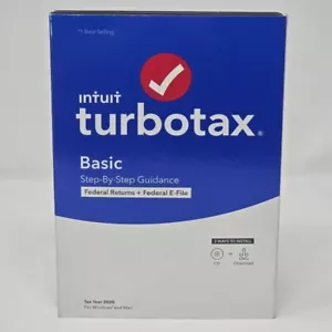 TurboTax Basic 2020 Desktop Tax Software, Federal Returns Only + Federal E-file - Picture 1 of 3