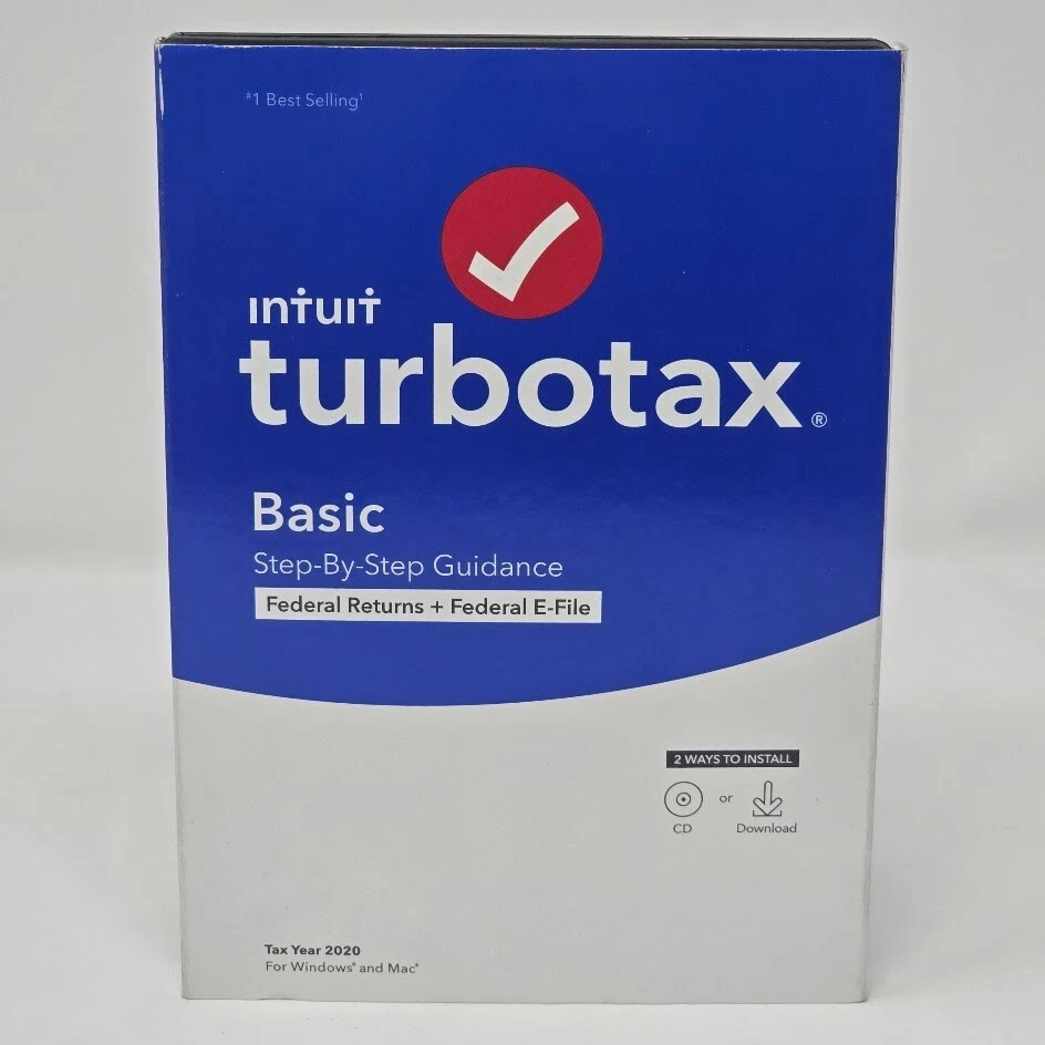 TurboTax Basic 2020 Desktop Tax Software, Federal Returns Only + Federal E-file  - Image 1 of 3
