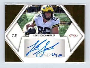 2023 Sage football gold autograph Luke Schoonmaker # ALS SN 24/100 - Picture 1 of 2