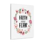  Faith Over Fear Floral Bible Verse Canvas Christian Wall Art Re