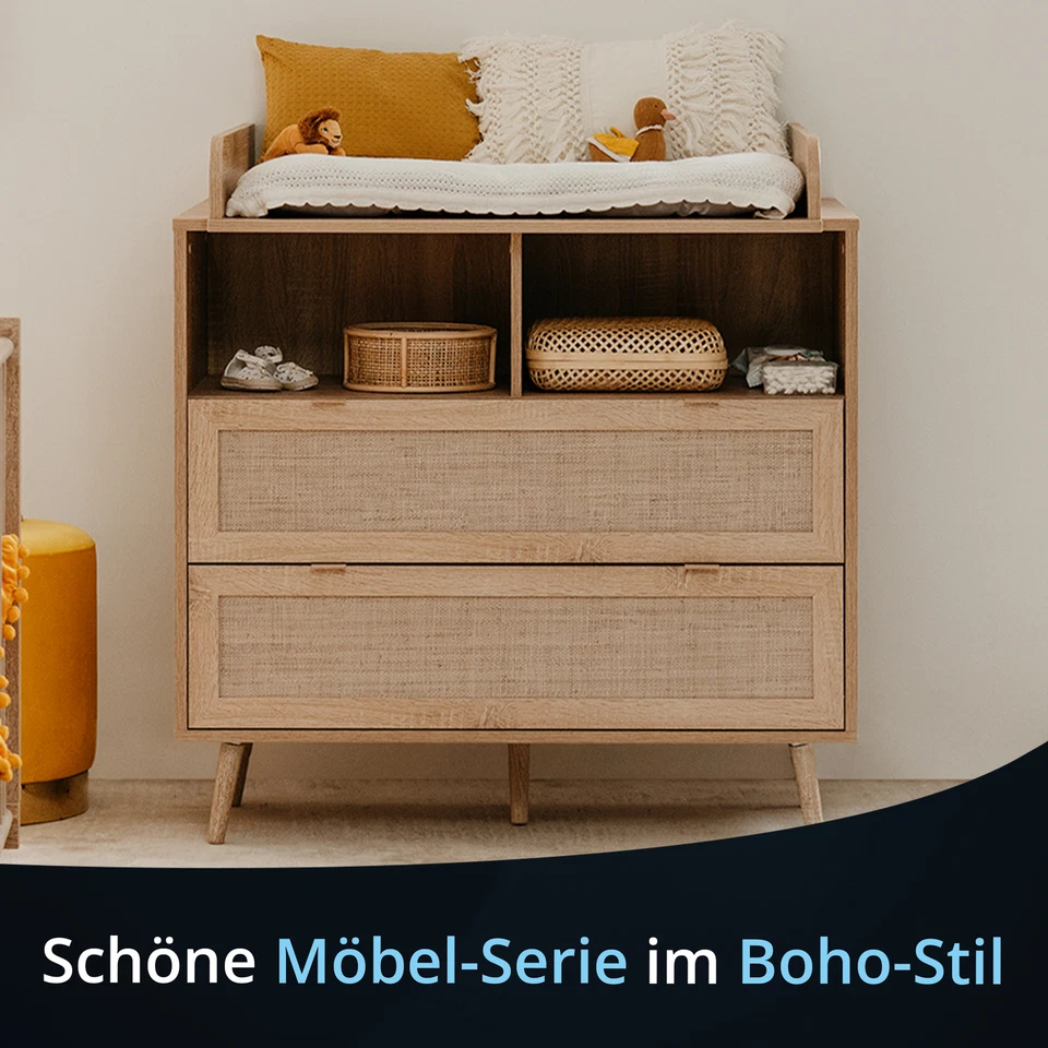 Möbelserie Kommode Lowboard TV Bank Couchtisch Sideboard Holz Rattan modern - Bild 1 von 1