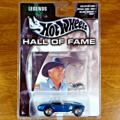 Leyendas del Salón de la Fama de Hot Wheels Carroll Shelby Clásico Cobra Azul Real Riders Foto 1 de 3