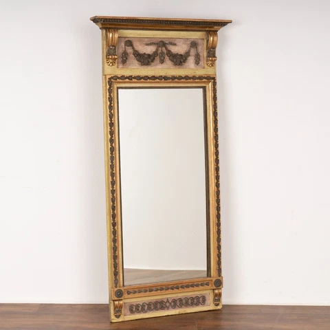 Antique Swedish Gustavian Original Painted Giltwood Mirror, circa 1840-60 Cover