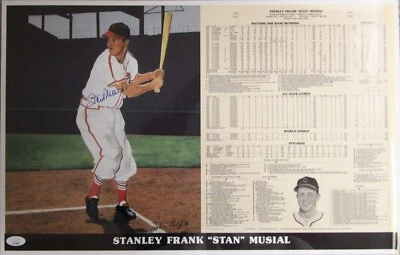 Stan Musial Cardinals Signed 13x21 Cope Enterprise Poster JSA Authenticated - Image 1 of 4