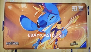 Disney Lorcana TCG Official Playmat Stitch Chinese championship prize Rock Star - Picture 1 of 6