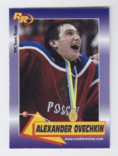 2003-04 ROOKIE REVIEW ALEX OVECHKIN RC #44 PRE ROOKIE Capitals Team Russia
