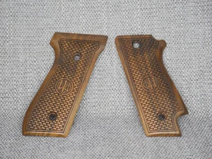 Beretta 92 S Safety Lever Cut Turkish Walnut Grips Taurus TP 92-99 *SANDED* - Picture 1 of 3