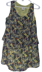 CABI #5041 Positano Tank Top COLORFUL FLORAL Layered Chiffon SLEEVELESS Blouse M - Picture 1 of 5