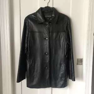 Women's Dockers 100% Lamb Leather Black Jacket Coat Size Small - Picture 1 of 13