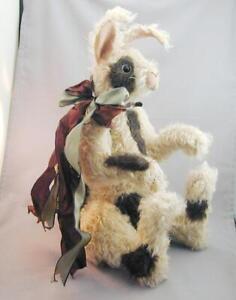 RARE Lori Ann Baker Corelis Jointed Mohair Rabbit With Basket FABULOUS