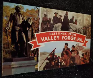 GREETINGS FROM VALLEY FORGE, PA Post Card / circa 1975 - Imagen 1 de 2
