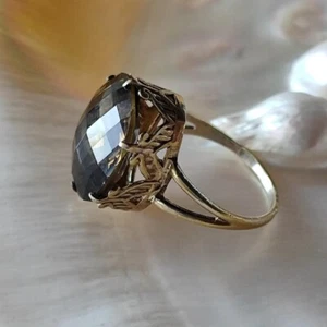 Vintage UdSSR. Ring aus Sterlingsilber 875. Rauchquarz. "Sternmarkierung, 4g." - Bild 1 von 8