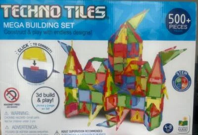NIB Techno Tiles Mega Building Set (500+ pcs).  STEM Product 4-8 Years - Image 1 of 4