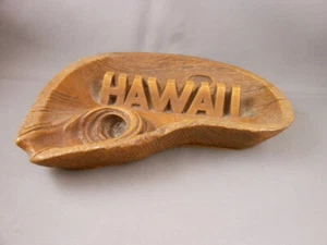 Vtg Hawaii Cigar Pipe Trinket Tray Ashtray HIP Original Hawaiian wood Tiki Style - Picture 1 of 5