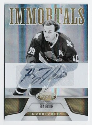 Espejo de firmas doradas certificado Immortals 2011-12 autógrafo Guy Lafleur 25/08 Foto 1 de 2