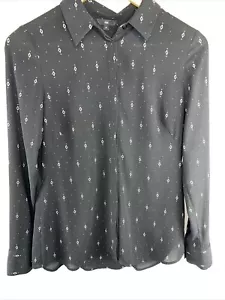 Cue Black longsleeve Blouse - Size 8 - Picture 1 of 4