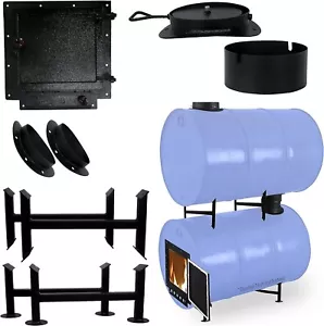 Barrel Fire Kit With Adapter Kit & Burn Barrel Grate - Barrel Stove Kit - Picture 1 of 8