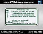 Mopar Chrysler Emissions  68-70   318 AT; 340 MT; 383-4 MT; 440-4 MT; 440-6 MT