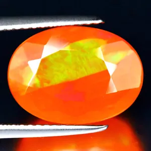4.71 ct Shimmering Oval Cut (14 x 10 mm) Heated Orange Fire Opal Loose Gemstone - Picture 1 of 2