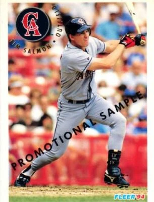 FLEER 1993 MLB BASEBALL PROMO SAMPLE TRADING CARD - TIM SALMON #69 - CA ANGELS - Image 1 of 2