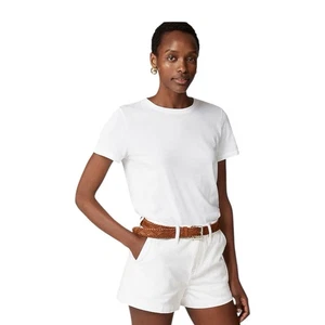 J Crew White Vintage Jersey Classic Fit Crewneck Short Sleeve T-shirt Women Sz M - Picture 1 of 9