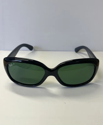 Occhiali da sole Ray-Ban JACKIE OHH nero lucido G-15 lenti polarizzate RB4101 601/58 NUOVI - Immagine 1 di 4