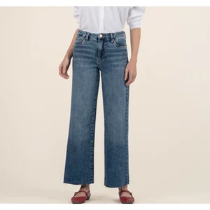Kut from the Kloth Meg High Rise Wide Leg Jeans Raw Hem Größe 12 Neu mit Etikett - Bild 1 von 11