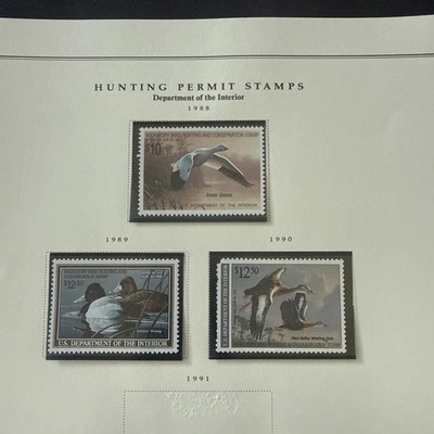 1988,89,90 Migratory Bird Hunting And Conservation Stamps - Image 1 of 4