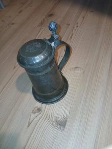 alter kleiner Zinnkrug 18.Jahrhundert ? , 3 Punzen - Bild 1 von 9