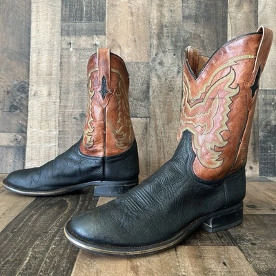 Resistol Ranch By Lucchese Round Toe Cowboy Boots Mens 11.5 D - Image 1 of 4
