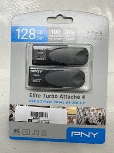 PNY Elite Turbo Attache 4 128GB USB 3.2 Flash Drive up to 100MB/s (44897) - Photo 1/3
