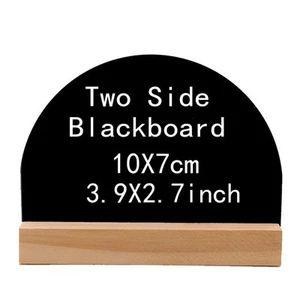 4x Removable Mini Wood Double Sided Blackboard Half-round Message Board+Base - Picture 1 of 7