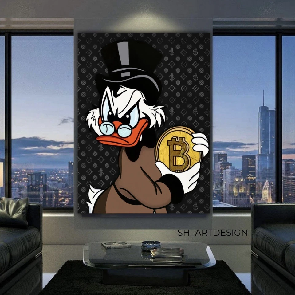 Pintura Rich Scrooge McDuck, arte de pared Money Scrooge, Scrooge de lujo Foto 1 de 4