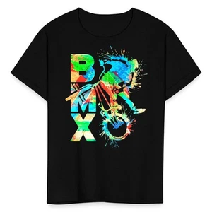 Colorful BMX Biker Kid's T-Shirt - Picture 1 of 13