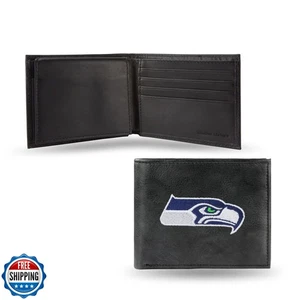 Rico Industries NFL Embroidered Leather Billfold Wallet, Seattle  - Picture 1 of 5