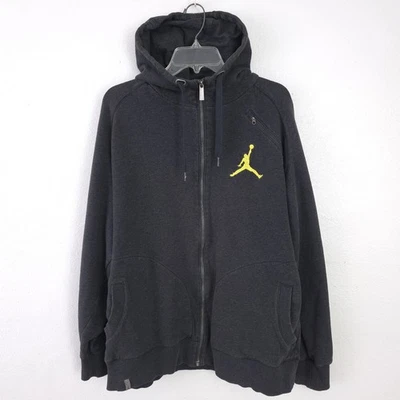 Chaqueta con Capucha Y2K Nike Air Jordan Gris Jaspeado Cremallera Completa Para Hombre Talla XXL Jumpman  Foto 1 de 4