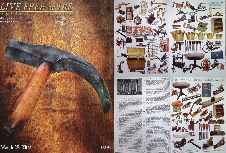 Catálogo de subasta de herramientas antiguas a todo color marzo 2009 con precios realizados Foto 1 de 1