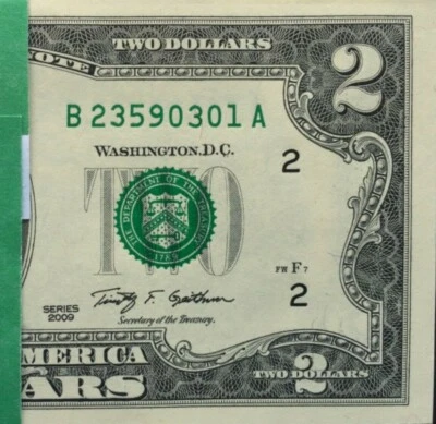 (1) $2 dollar bill ,consecutive ,Crisp,Gem ,Uncirculated - Image 1 of 3