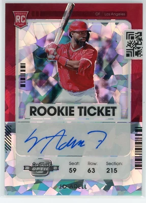 Jo Adell Autographed 2021 Panini Contenders Optic Rookie Ticket Cracked Ice Card - Image 1 of 2