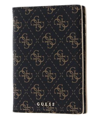 GUESS estuche de identificación Passport Case Brown Logo - Imagen 1 de 4