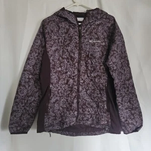 Columbia Girls Purple Floral Hooded Jacket Floral Size Large Lightweight - Picture 1 of 8