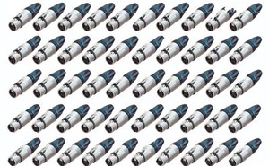 (50er-Pack) Neutrik NC3FXX 3-Pin XLR-Buchse Kabelmontage Stecker - Nickelgehäuse - Bild 1 von 1