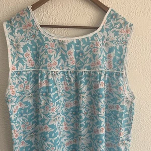 Vestido vintage SILIN House delantal calzoncillo lavado y uso años 60 floral hawaiano 2x - Imagen 1 de 10