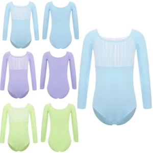 Kids Girl's Rompers Gymnastic Bodysuits Long Sleeve Jumpsuits One Piece Ballet - Picture 1 of 40