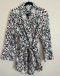 Disney 101 Dalmatians RN76292 Black White Red Hearts Robe Size XL Big kids Read - Picture 1 of 15