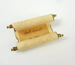 Puppenhaus Miniatur handwerklich hergestellte Zauberer antike Schriftrolle mit Worten - Bild 1 von 1
