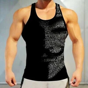 Tank Top Men Vest Anonymous Face Mask Fitness Muscle Sleeveless Workout T Shirts - Picture 1 of 1